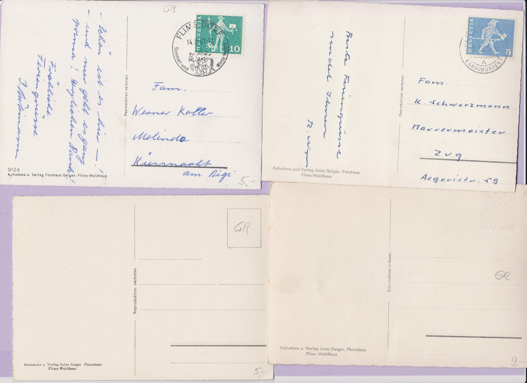 Cartoline postali: Flims   :   16 alte Ansichtskarten von Flims GR – Usato da Vitznau venduto da Ropaku 5