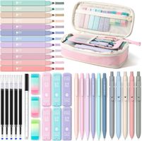 Schreibset 39-teilig mit Mäppchen Pastell Textmarker Rosa