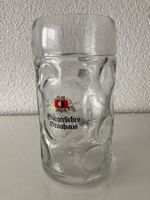 Bierhumpen, 1 Liter, Glas, mit Aufdruck