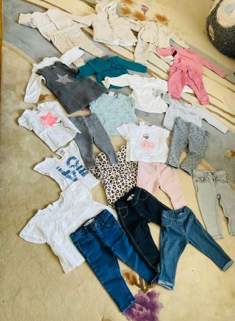 Magnifique lot de 25 vêtements ZARA fille t. 80 avec manteau