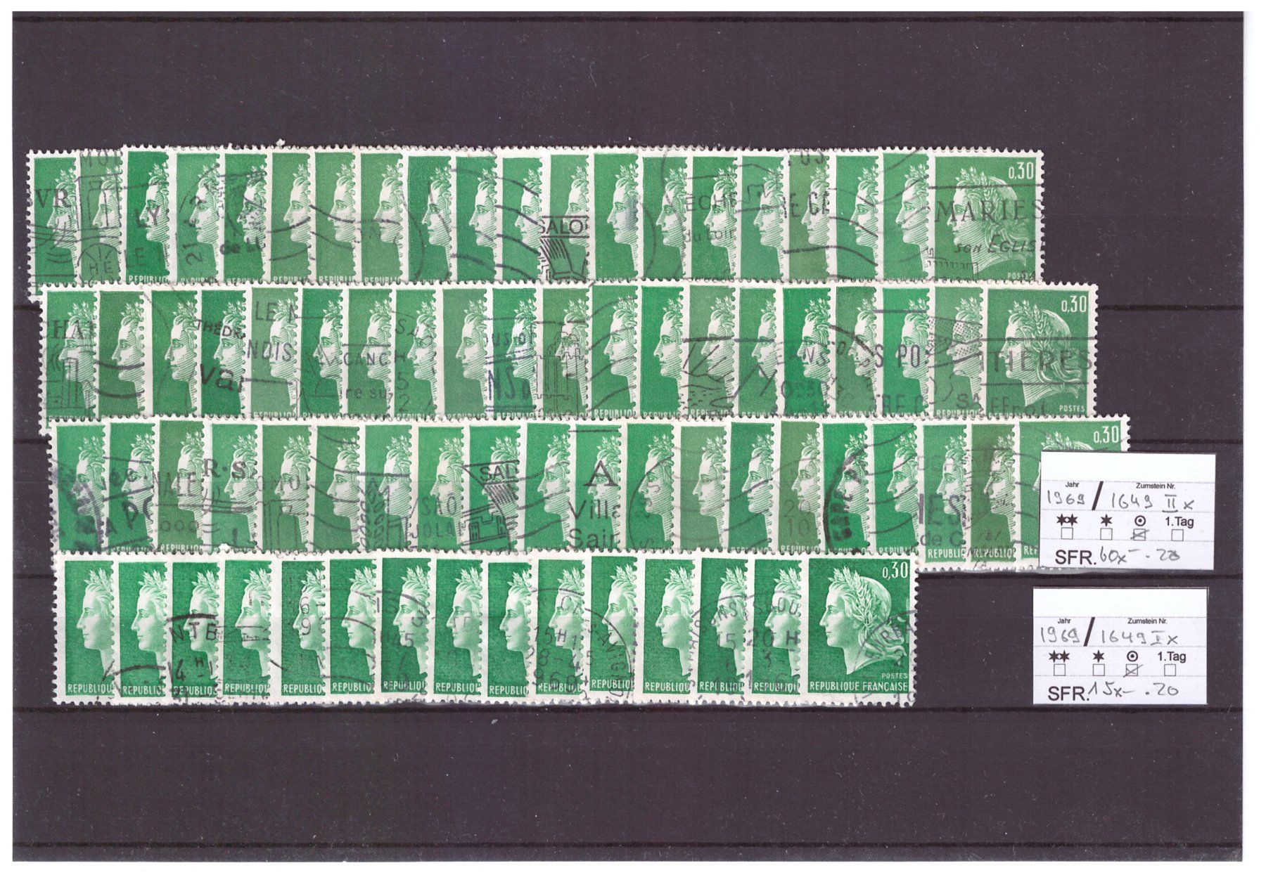 Tous les timbres: Frankreich: Lot Freimarken – D'occasion à Wittenwil par Khunruedi 1