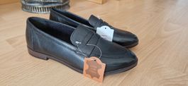 Schwarze Leder Loafers 5th Avenue, Grösse 36, Neu!