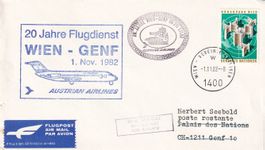 Sonderflug 20 Jahre AUA-Flug Wien - Genf 1982, ab UNO Wien