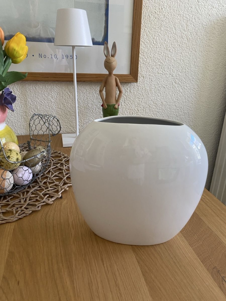 Micasa Vasi & Recipienti: Vase weiss, Blumenvase, schönes Design – Nuovo (secondo la descrizione) da Hünibach venduto da nadalila 2