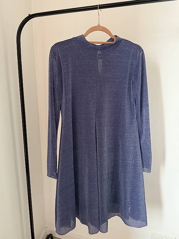 Vestiti: Max&Co. Kleid | Blau-Silber | Langarm | A-Linie – Usato da Rotkreuz venduto da monzaa