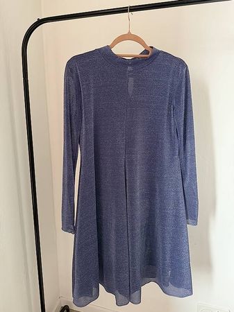 Max&Co. Kleid | Blau-Silber | Langarm | A-Linie