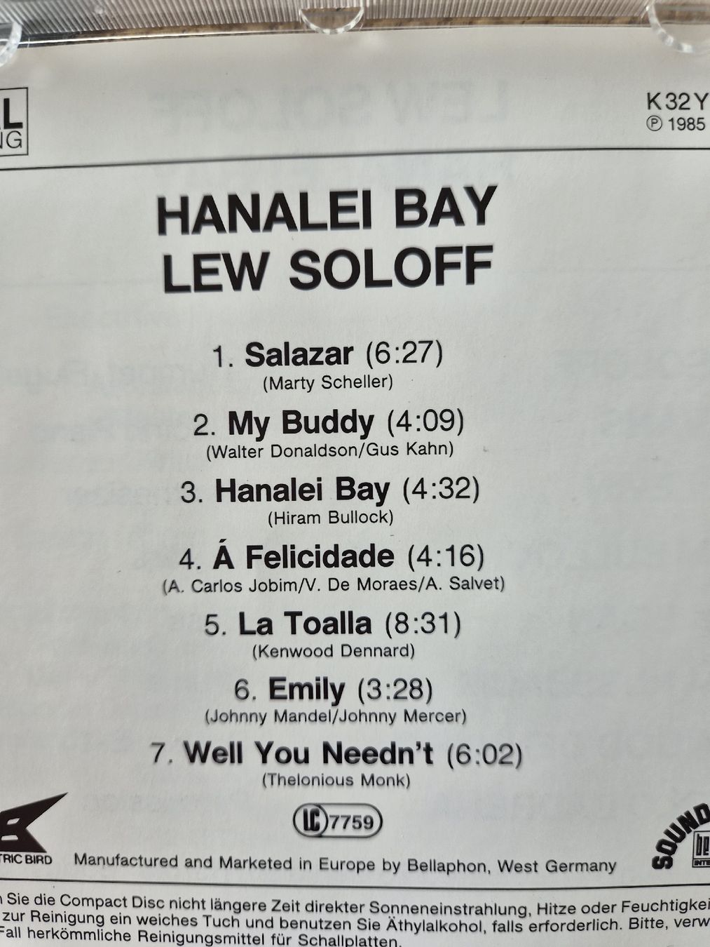CDs: LEW SOLOFF HANALEI BAY – Neu (gemäss Beschreibung) aus Zofingen von Tinpan 1