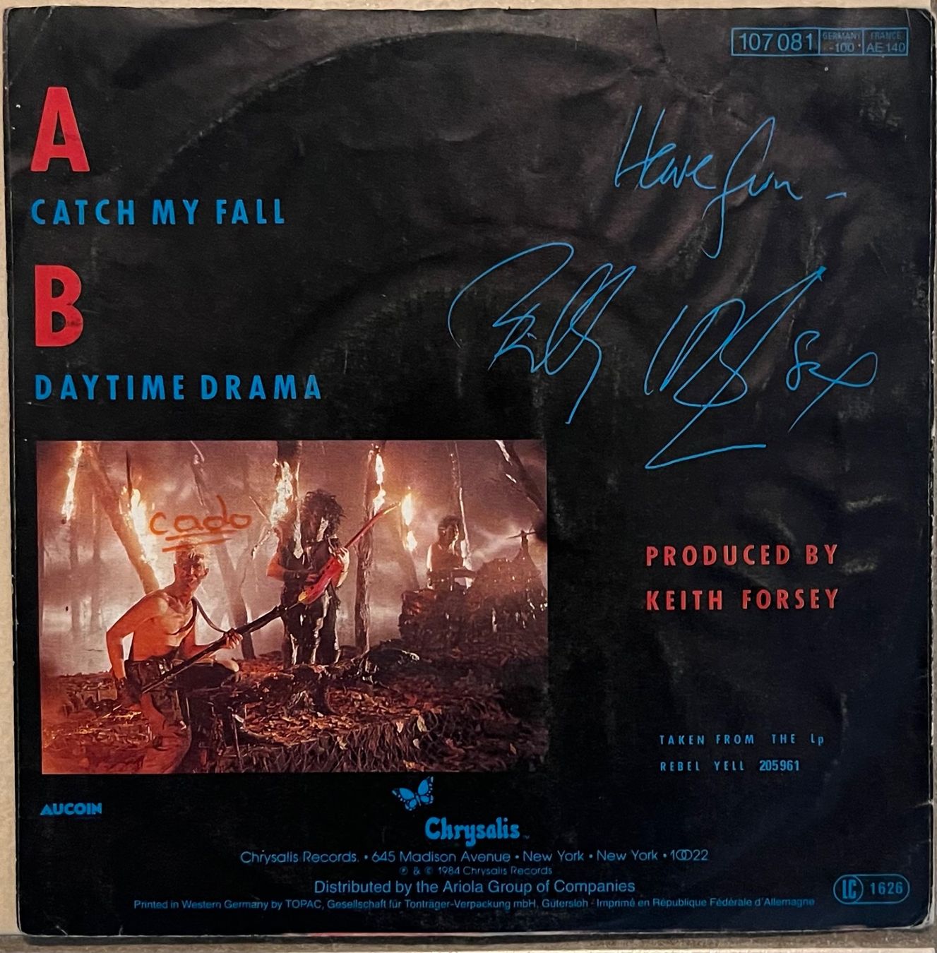 Dischi in vinile: BILLY IDOL - CATCH MY FALL – Usato da Bussigny venduto da vinyl-pas-cher 1