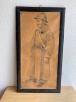 Zeichnung Soldat Hans Gartmeier 1940 gerahmt