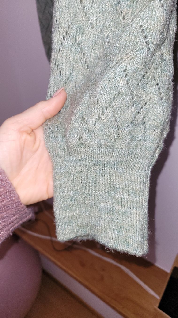 Boléros: Damen Strickjacke grün mit Bindegurt – D'occasion à Horgenberg par Klatschmohnmaria 5