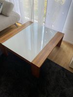 HÜLSTA Couchtisch Holz mit Glasplatte 90x90cm guter Zustan