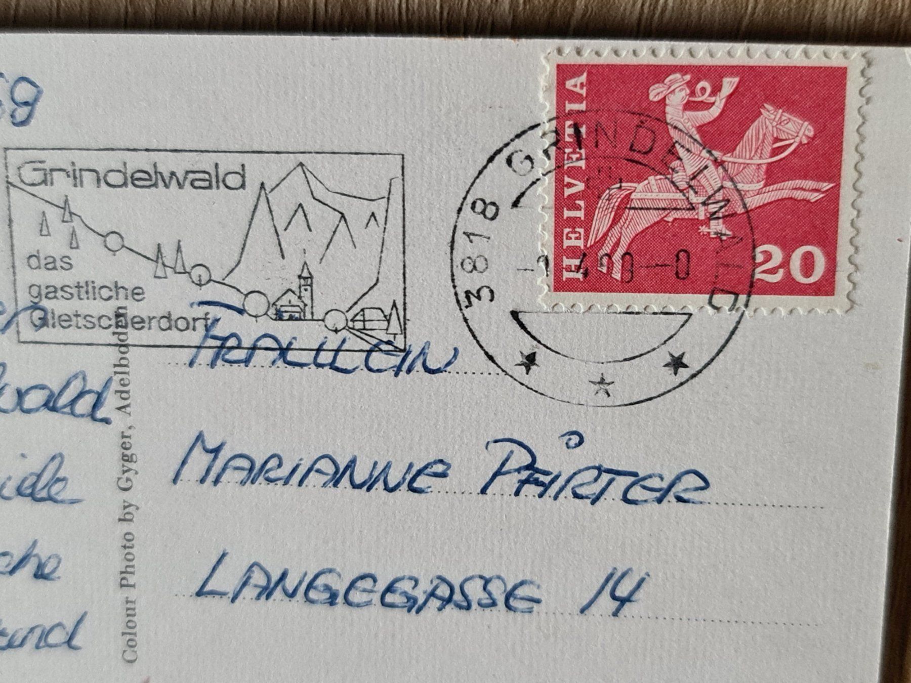 Cartoline postali: Ansichtskarte Fiescherhörner 1969 – Usato da Dintikon venduto da Vexi 1