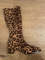 Damenstiefel mit Leopardenmuster – neu