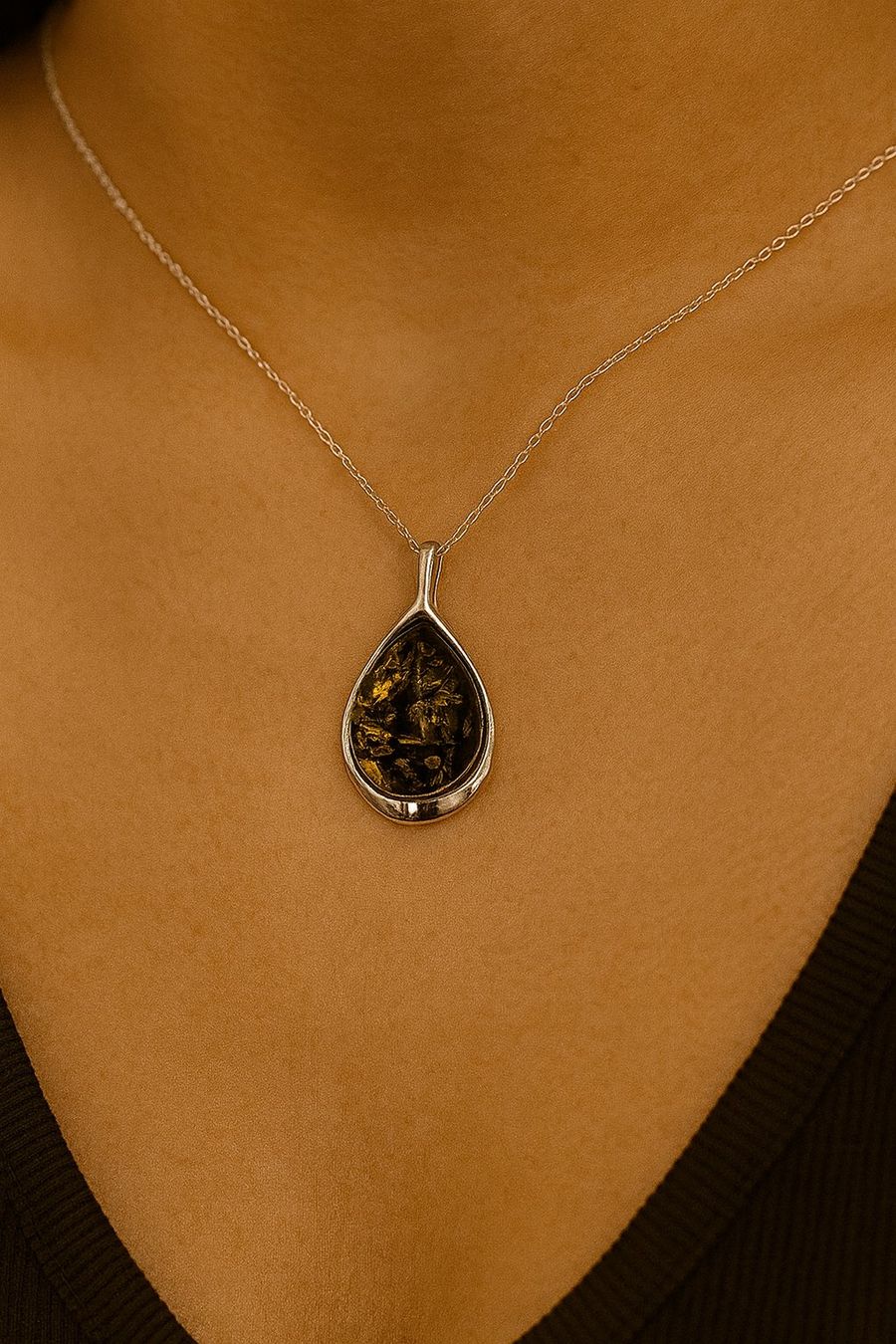 Anhänger: Bernstein Designer Anhänger 925 Silber Collier Kette – Neu und originalverpackt aus Heiligkreuzsteinach von schmucktime 1