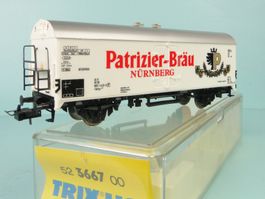 Trix 3667 H0 Bierwagen PATRIZIER-BRÄU NÜRNBERG, wie NEU
