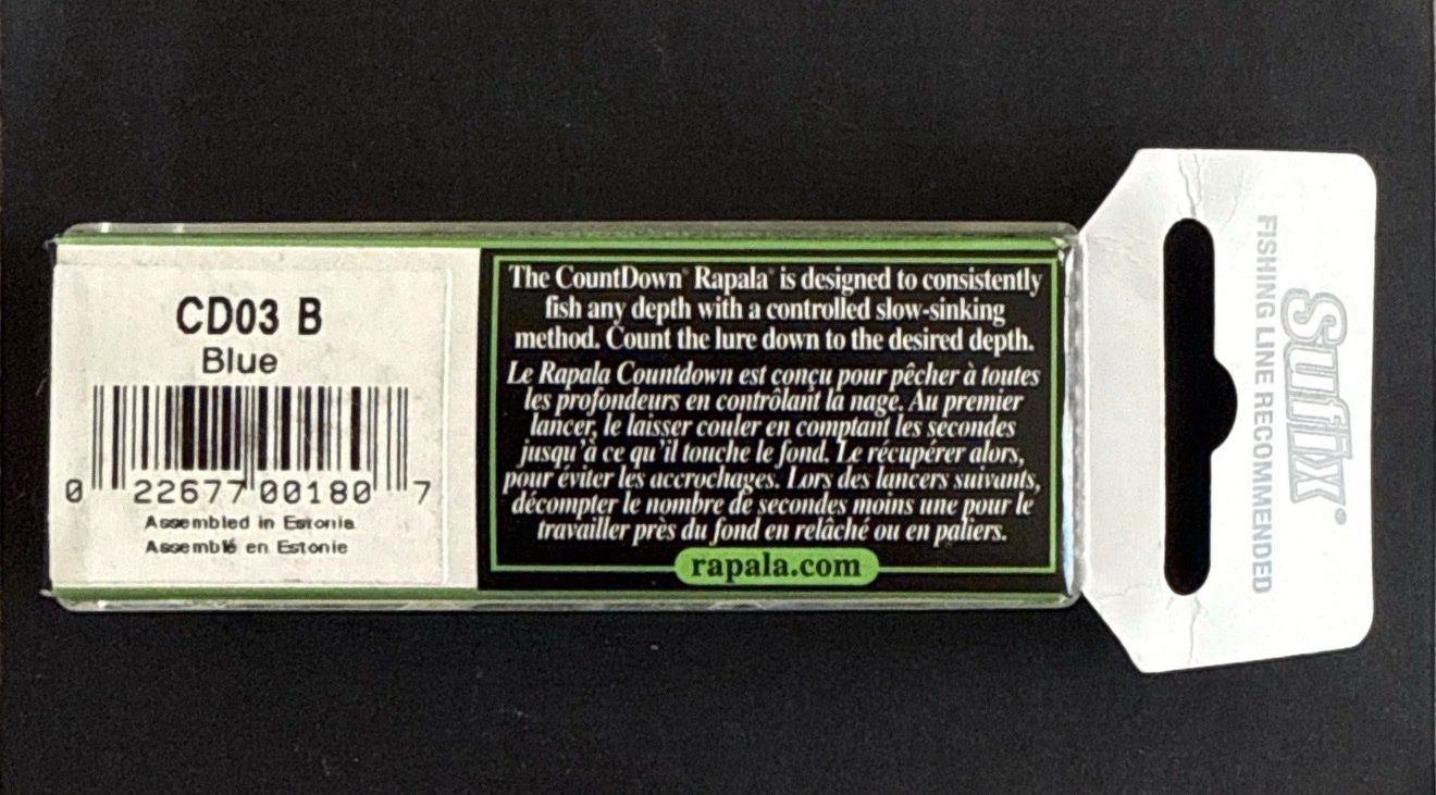 Rapala Appâts: Rapala CD03 leurre de peche sinking bleu neuf – Neuf avec emballage d'origine à Fleurier par jea_j77g 1