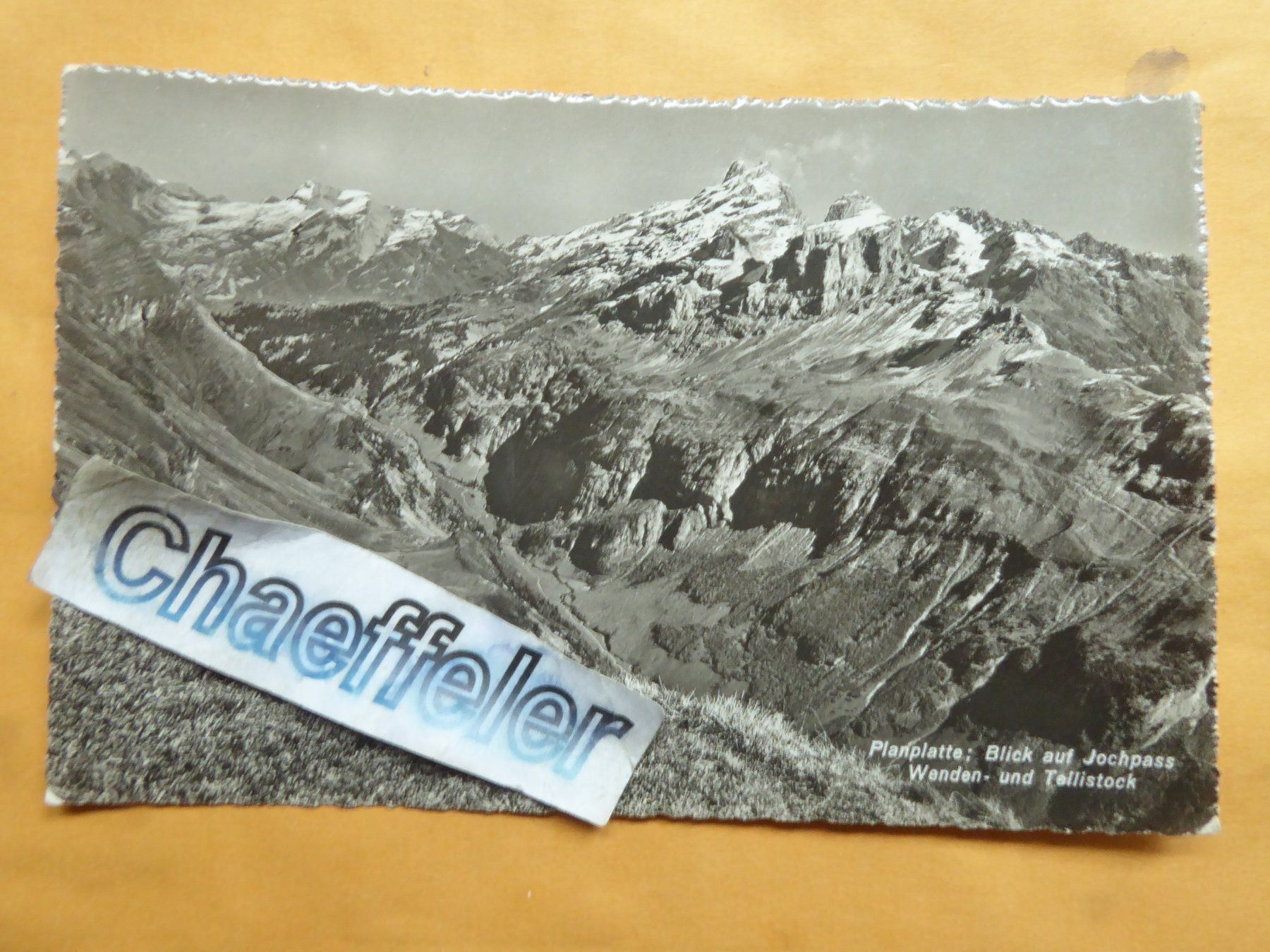 Cartoline postali: Planplatte: Blick auf Jochpass – Usato da Zürich venduto da Chaeffeler