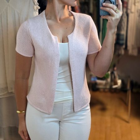 Laltramoda Seide Leinen Cardigan Rosa M/L Premium