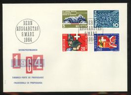 1964, FDC, Werbe- und Gedenkmarken (Nr. 406-409)