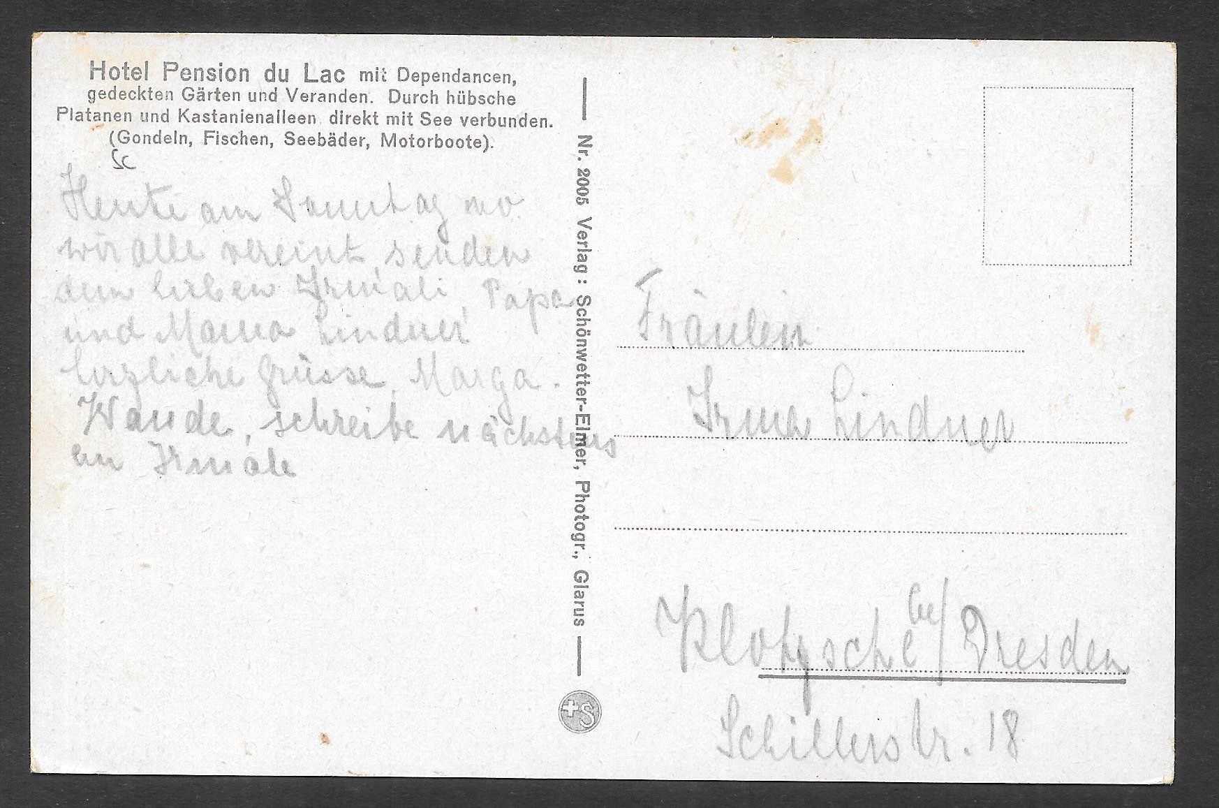Cartoline postali: Weesen Hôtel Pension du Lac – Usato da Olten venduto da clotaldi 1