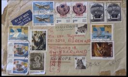Außergewöhnlicher großer Postbeleg / Paketkarte aus Indien