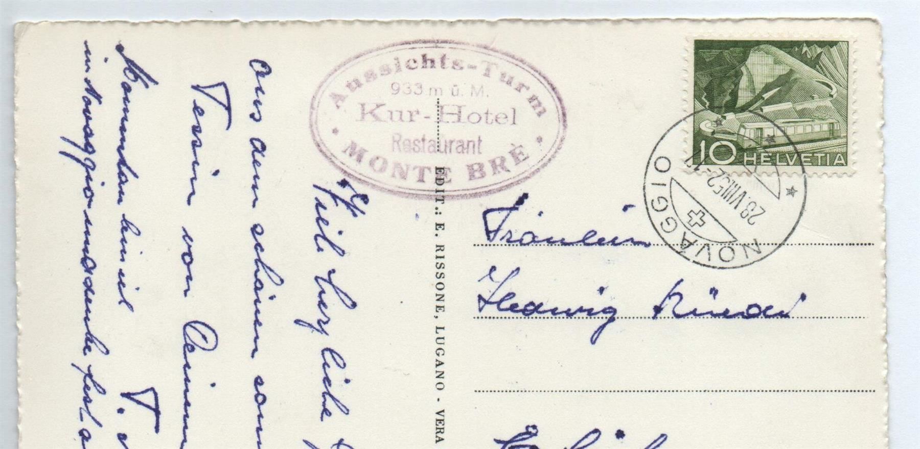 Cartoline postali: LUGANO Panorama dal Mte. Bré – Usato da Jona venduto da philajona 1