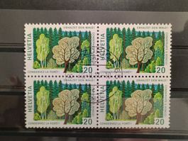 1976 100 Jahre Forstgesetz Viererblock Vollstempel