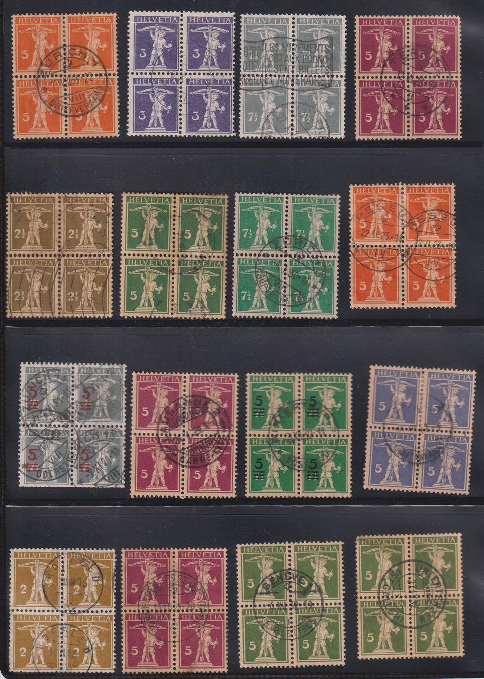 Alle Briefmarken: Schweiz: Vielblöcke Tellknabe oder Tell / gestempelt – Gebraucht aus Dällikon von Minita 3