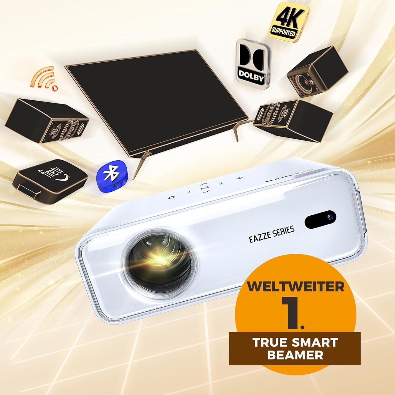 Proiettori: Smart Beamer 4K 1080P Bluetooth Heimkino DoIby Audio – Nuovo e nell'imballaggio originale da Zürich venduto da Novamart 6
