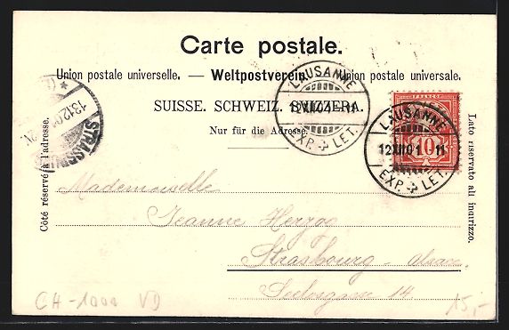 Cartes postales: Lausanne, Hotel des Postes, Strassenbahn – D'occasion à Berlin par bartko-reher 1