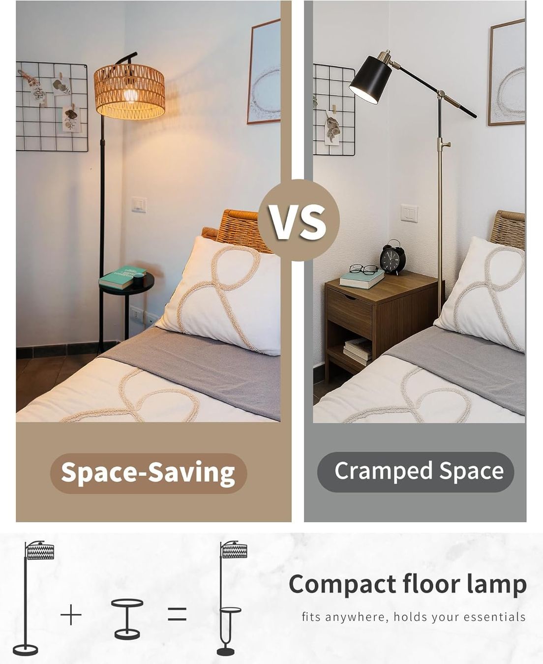 Lampade: Stehlampe Wohnzimmer Vintage Rattan – Nuovo e nell'imballaggio originale da Gränichen venduto da omniadeals 5