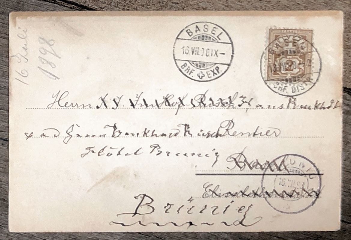 Cartes postales: Werbekarte E.GANSSER, Basel 1898 – D'occasion à Lufingen par Rac0 1