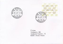 ATM 23 Brief Frühdatum B-Post ATM 70 Rp. Ortsstempel