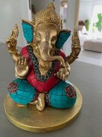 Schwere, kunstvolle Ganesha-Statue aus Messing