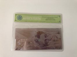 versilberte 100 CH Franken Note