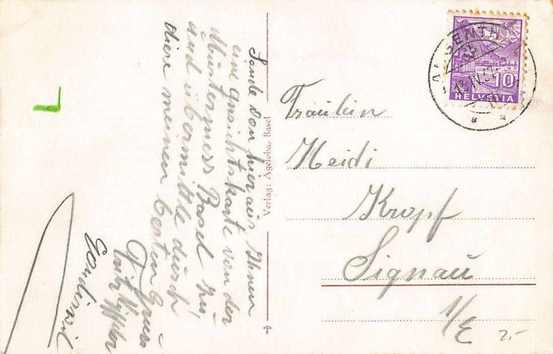 Cartoline postali: AUSSICHT vom BASLER MÜNSTER 1937 – Usato da Winterthur venduto da SchatzchischtliWinti 1