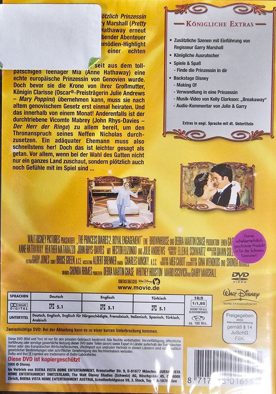 Tutti i DVDs: Plötzlich Prinzessin 2 – Nuovo e nell'imballaggio originale da Wahlen b. Laufen venduto da Cg10 1