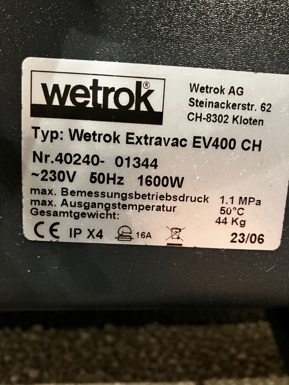 Wetrok Alle Maschinen: Wetrok Extravac 400 CH Sprühextraktionsmaschine – Gebraucht aus Belp von gastroblau 9