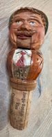 Antiker Flaschenverschluss Zierkorken Holz Zapfenfigur