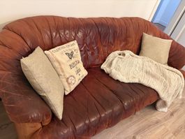Original vintage Büffelledersofa von Interio