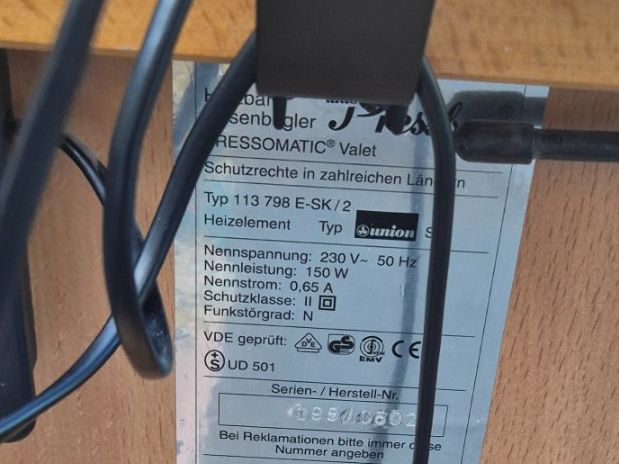 Stenditoi: Valet chauffant J PRESSOMATIC vintage .. – Usato da Fully venduto da tameab 2