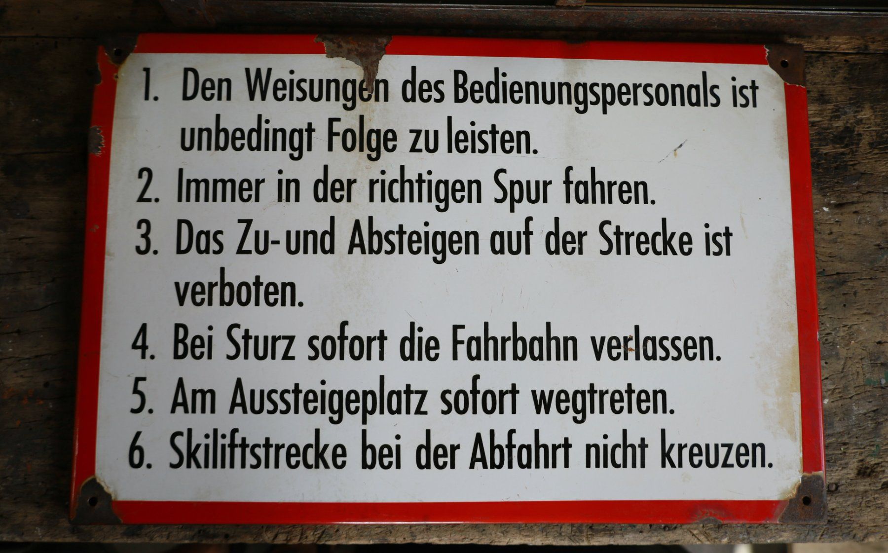 Schilder: Emailschild "Anweisungen / Vorschriften" Skilift 3 – Gebraucht aus Birrwil von brandschatz_birrwil 1