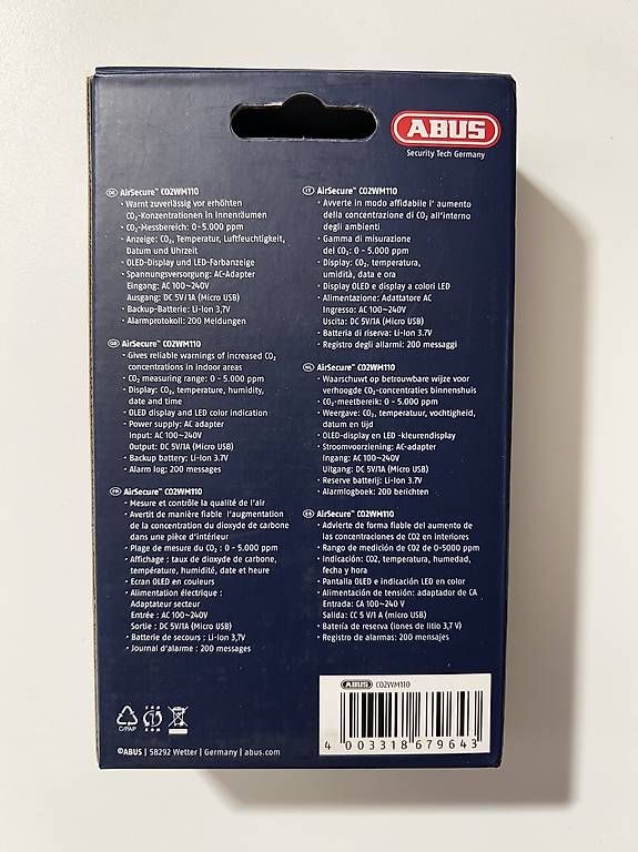 Bosch Misurare: CO2 Sensor ABUS Airsecure CO2WM110 NEU – Nuovo e nell'imballaggio originale da Altendorf venduto da Moto1 1