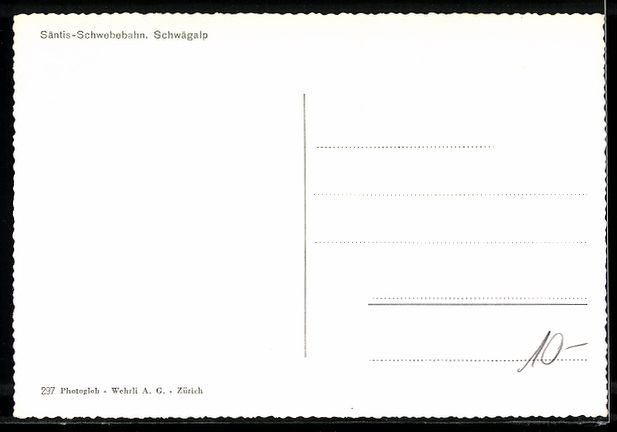 Cartoline postali: AK Schwägalp, Säntis-Schwebebahn – Usato da Berlin venduto da bartko-reher 1