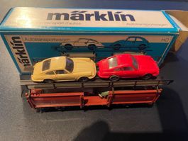 Märklin 4613 H0 Autotransportwagen mit 2 Porsche & VW Wiking