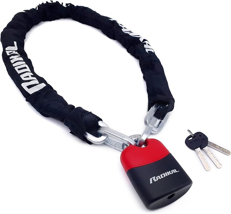 BikeIT Mammoth HD Kettenschloss – 1,8 M, 10 Mm Quadratglieder, Grüner Schutzmantel, Für Motorrad & Fahrrad