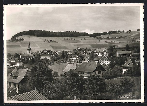 Cartoline postali: AK Biglen, Teilansicht mit Kapelle, 1940 – Usato da Berlin venduto da bartko-reher