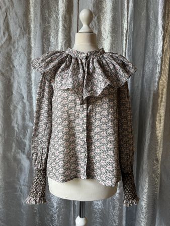 SEA New York Bluse Rüschen Kragen Gr. S