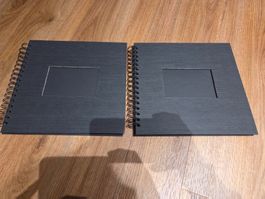 2x Leinenspiralalbum, Ringbuch schwarz