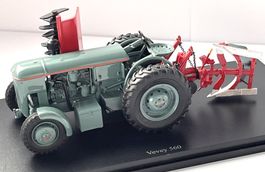 Traktor Vevey 560 mit Pflug u. Motoregge 1:32  OVP